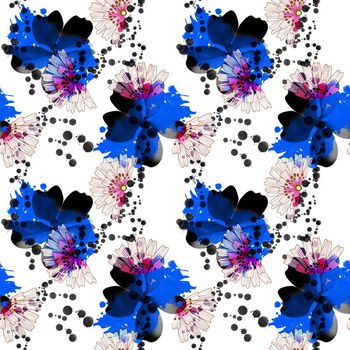 489031-手绘小清新水彩水墨创意碎花