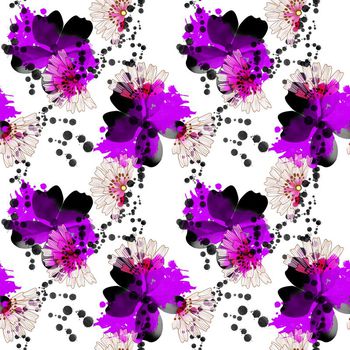 489032-手绘小清新水彩水墨创意碎花