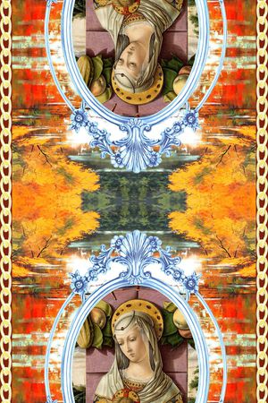 欧式复古印花华亿平台图片