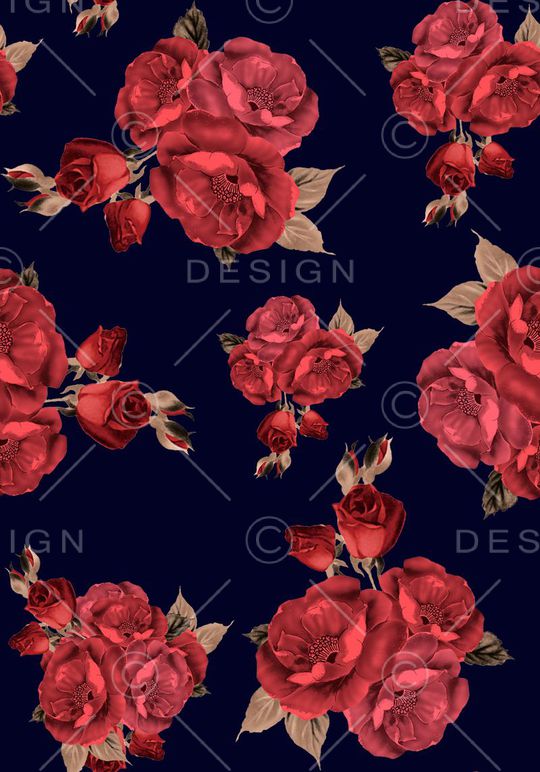 复古潮流红花印花华亿平台图片