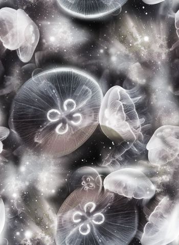 489149-流行时尚抽象星空幻彩水母  男装女