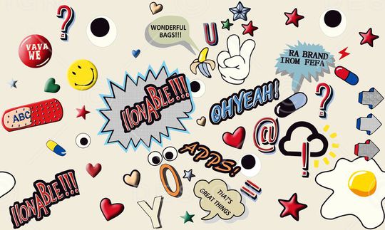 几何图形印花华亿平台图片