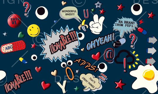 几何图形印花华亿平台图片