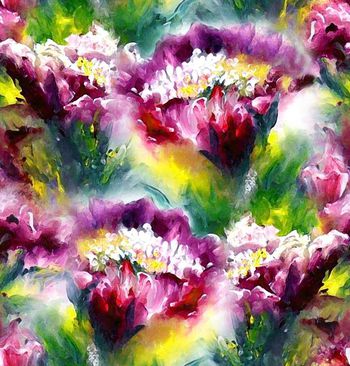 489245-数码油画朦胧花卉