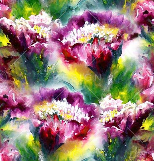 朦胧 水彩印花华亿平台图片