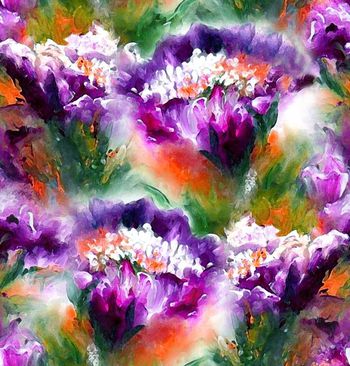 489246-数码油画朦胧花卉