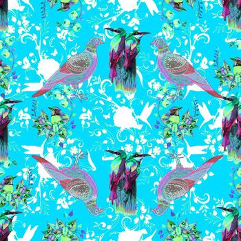 489282-鸽子花鸟沙发布艺