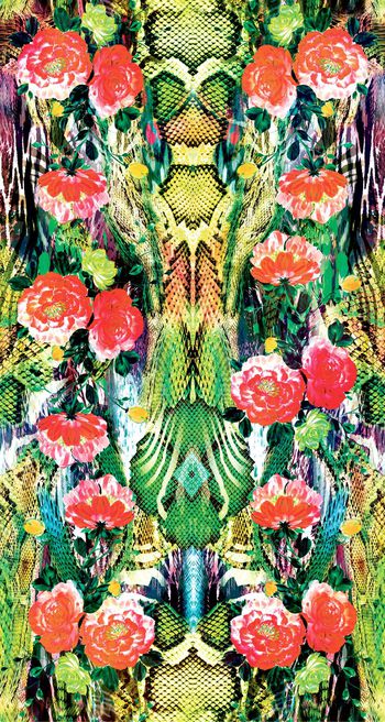 489339-原创蛇纹花卉