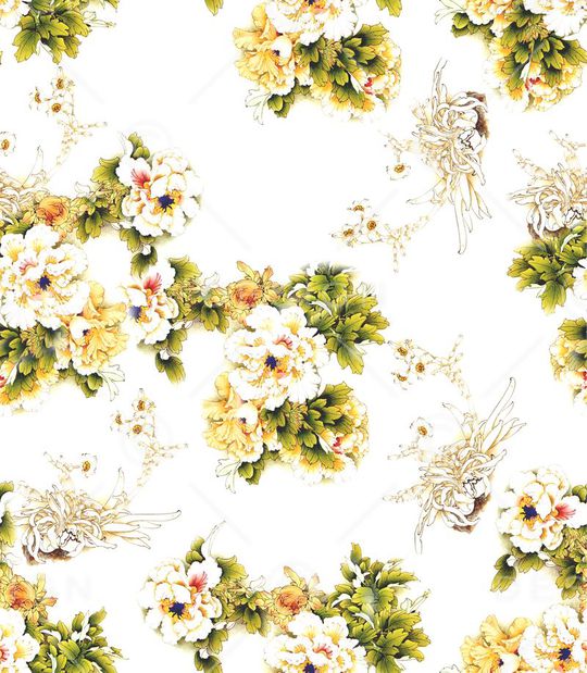 花卉抽象印花华亿平台图片