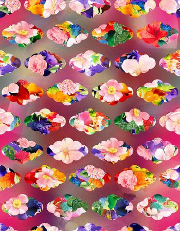 489428-渐变色块花卉组合