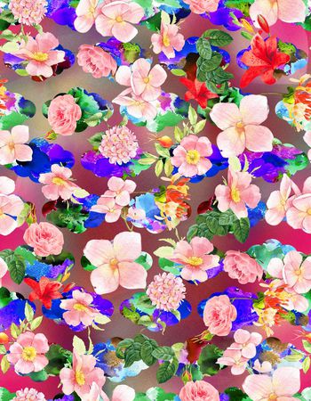 489431-渐变色块花卉组合