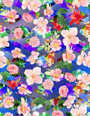 489432-渐变色块花卉组合