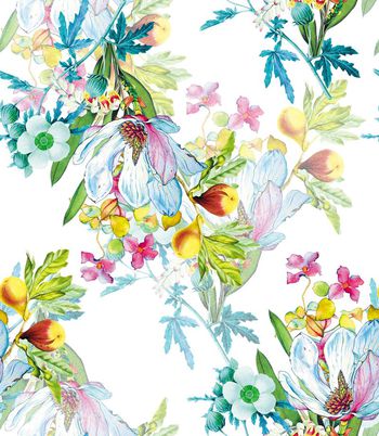 489438-流行时尚手绘花卉印花