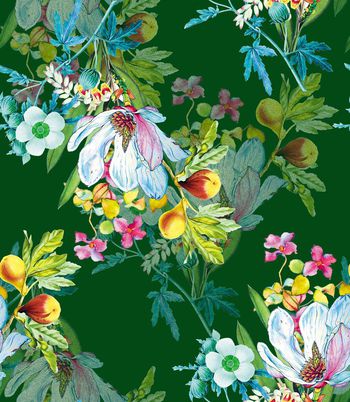 489439-流行时尚手绘花卉印花