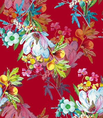 489441-流行时尚手绘花卉印花