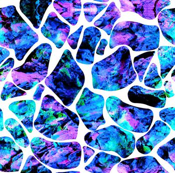 489442-流行时尚手绘抽象石头纹理花卉印花