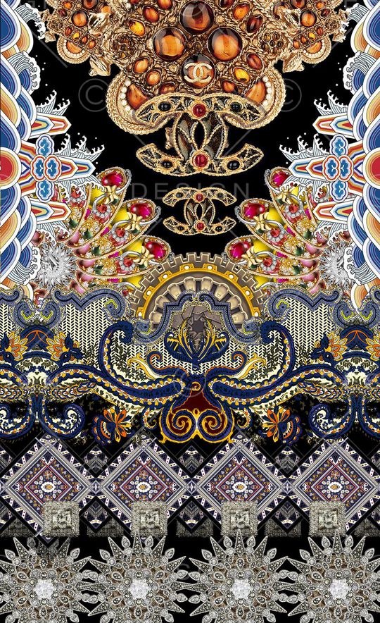 潮流时尚印花华亿平台图片