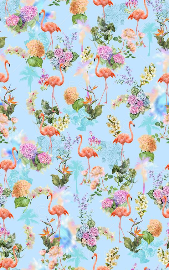 清新热带植物花卉印花华亿平台图片