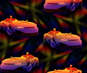 489519-时尚潮流前卫炫光汽车钢铁侠花卉