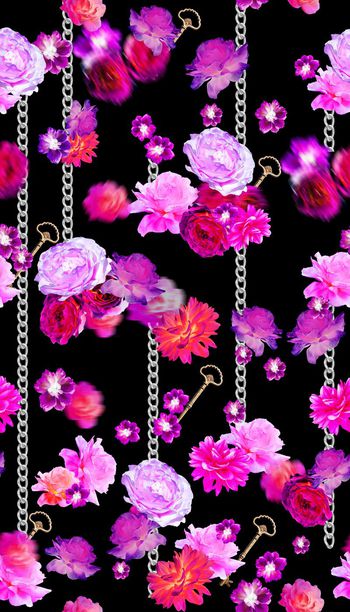 489610-复古玫瑰花 铁链 女士大牌秋冬装