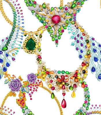 489613-流行时尚珠宝宝石印花  -珠宝系列