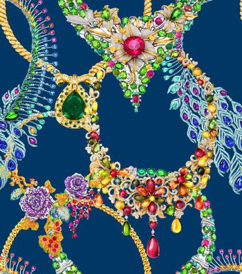 489614-流行时尚珠宝宝石印花  -珠宝系列