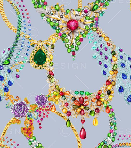 MAX-珠宝花卉印花华亿平台图片