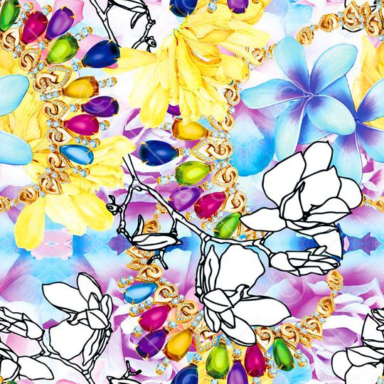 MAX-珠宝花卉印花华亿平台图片