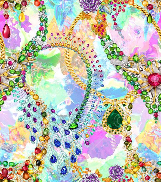 MAX-珠宝花卉印花华亿平台图片