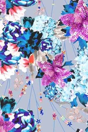 MAX-珠宝花卉印花华亿平台图片