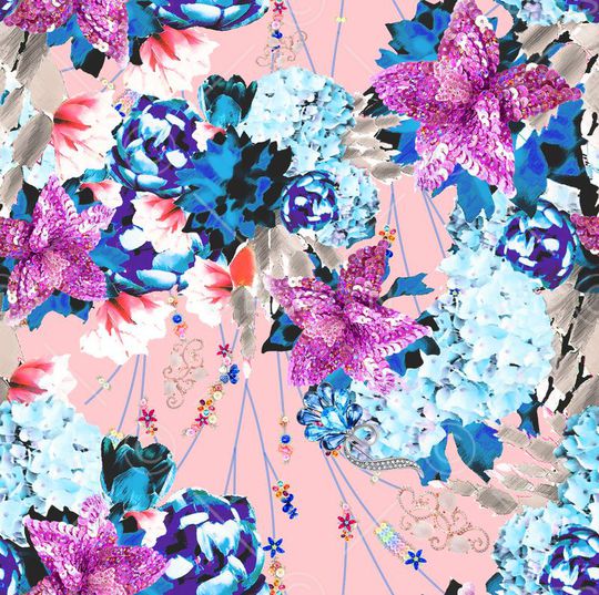 MAX-珠宝花卉印花华亿平台图片