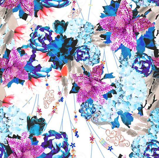 MAX-珠宝花卉印花华亿平台图片