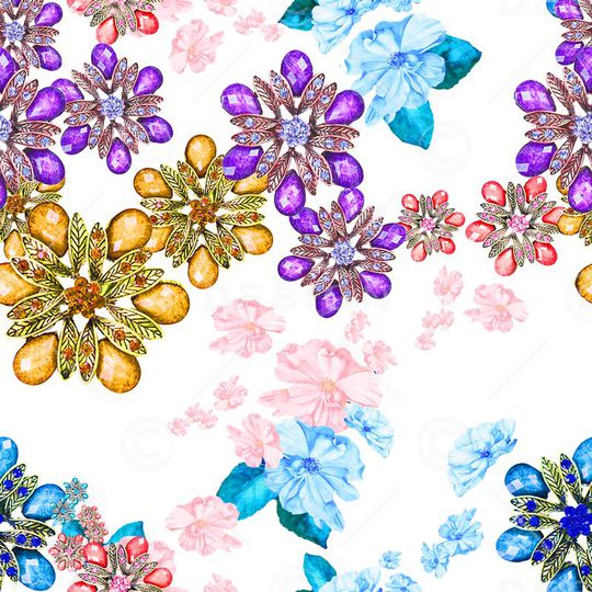 MAX-珠宝花卉印花华亿平台图片