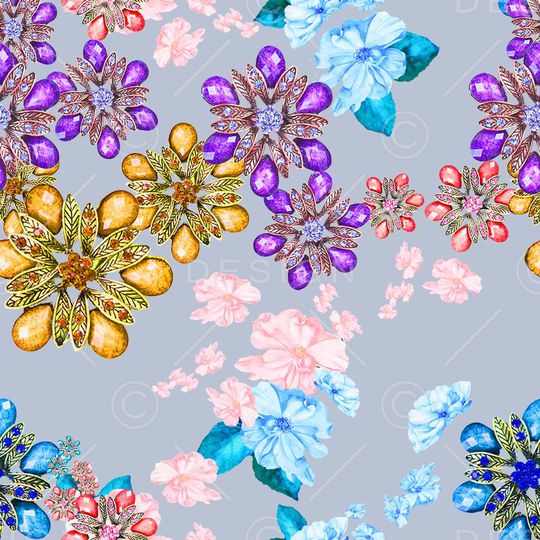 MAX-珠宝花卉印花华亿平台图片