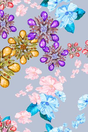 MAX-珠宝花卉印花华亿平台图片