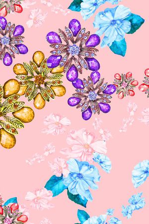 MAX-珠宝花卉印花华亿平台图片