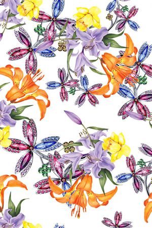 MAX-珠宝花卉印花华亿平台图片