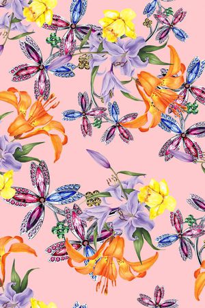 MAX-珠宝花卉印花华亿平台图片