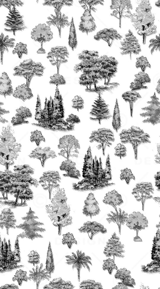 手绘风景印花华亿平台图片