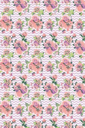 彩绘 叶子 花朵 花蕾印花华亿平台图片