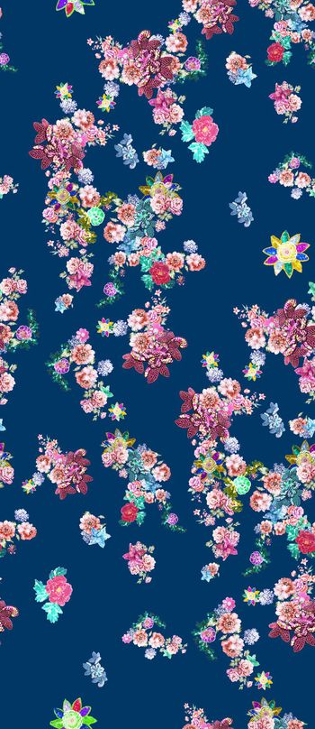 489748-流行时尚手绘花卉珠片宝石印花 -珠