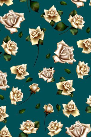 复古玫瑰花印花华亿平台图片