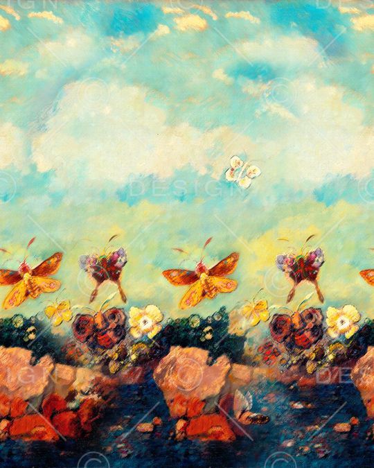 油画风景印花华亿平台图片