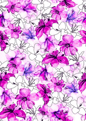 490207-复古 手绘 花卉 水彩 女装华亿平台