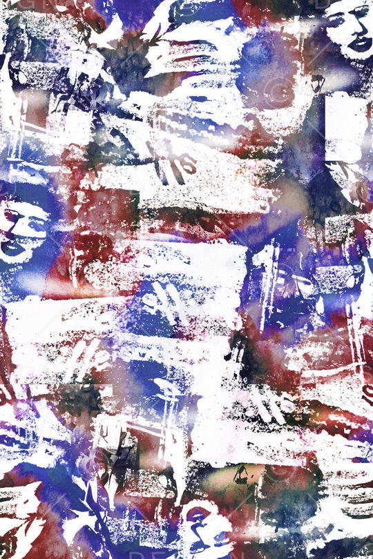 欧美时尚 抽象 水彩 写实印花华亿平台图片