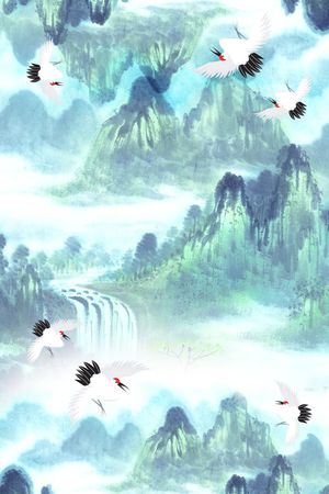 中国风印花华亿平台图片