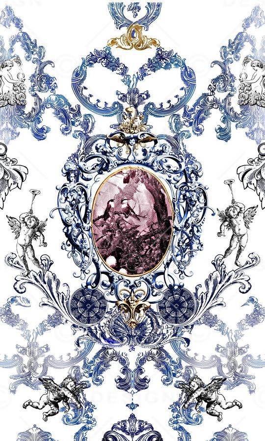 青花瓷印花华亿平台图片