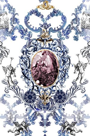 青花瓷印花华亿平台图片