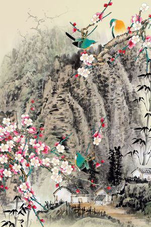 中国风印花华亿平台图片