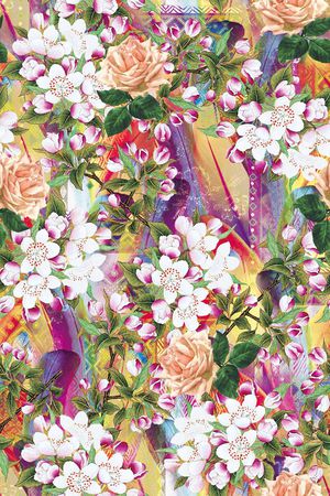 花卉印花华亿平台图片